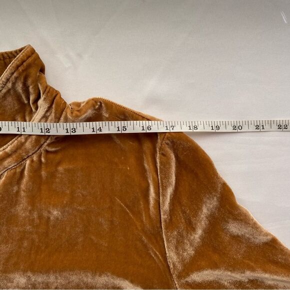 Soft Surroundings Topaz Icon Silk Blend Velvet Poets Blouse Size Large - Picture 13 of 16